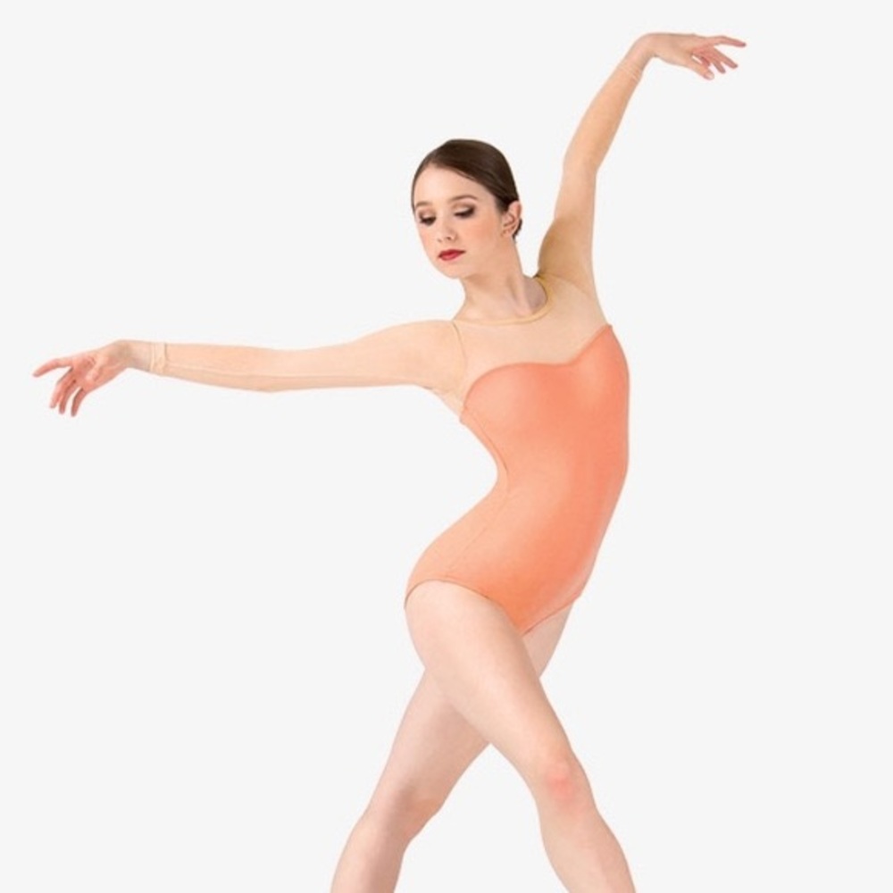 Mariia Sofya Leotard- long sleeve mesh sweetheart neckline Yumiko dupe